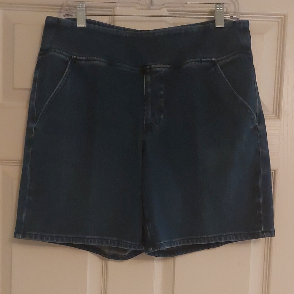 Belle by Kim Gravel Dark Washed Blue Jean Shorts